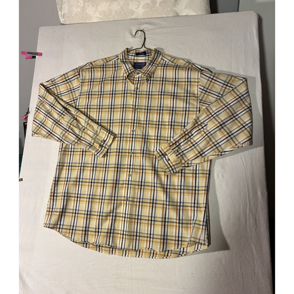 Men's Pendleton XL Plaid Long Sleeve Oxford Button Down Shirt